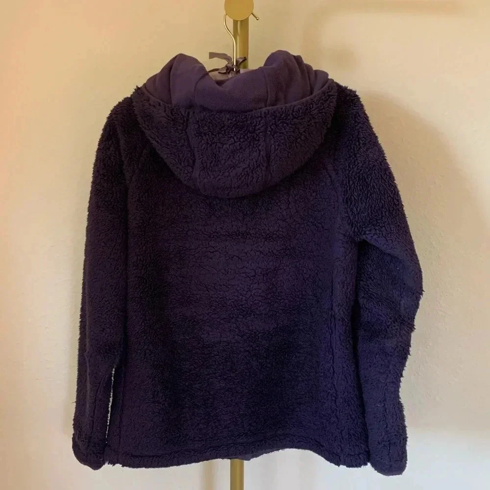Burton Women's Purple Sherpa Fuzzy Fleece Zip-Up Hoodie Jacket Size S Apres Ski